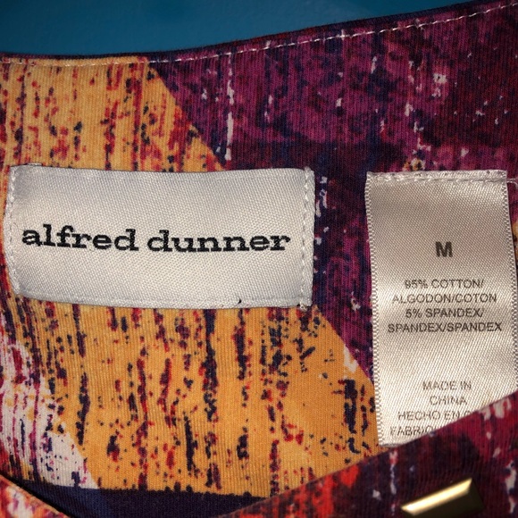 Alfred Dunner Abstract Geometric 3/4 Sleeve Blouse - Picture 3 of 6